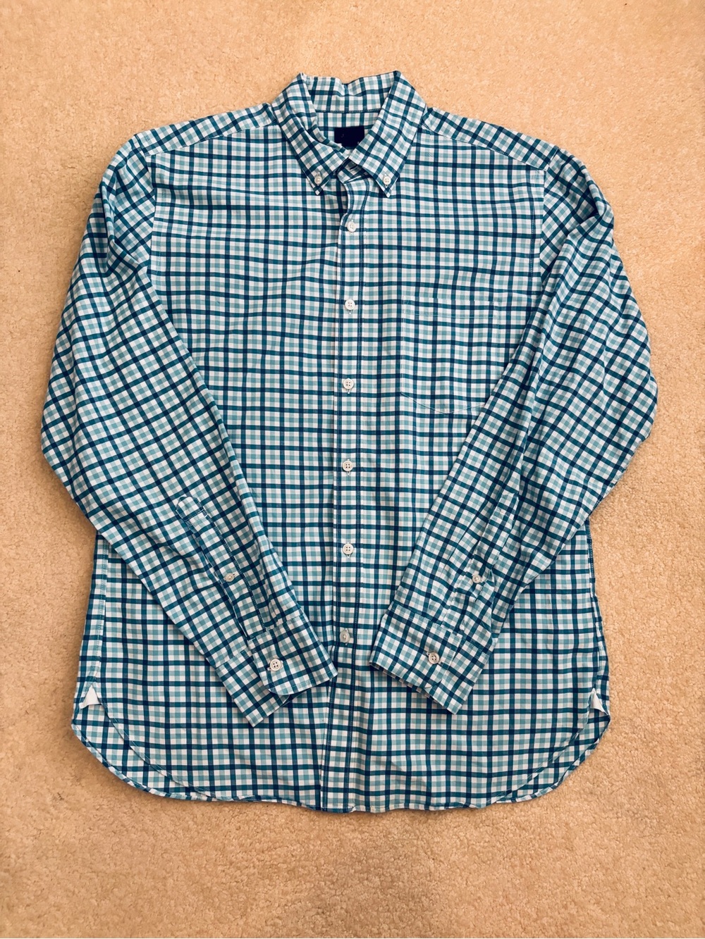 J. Crew Gingham Plaid Checked Button Down Shirt Size Medium